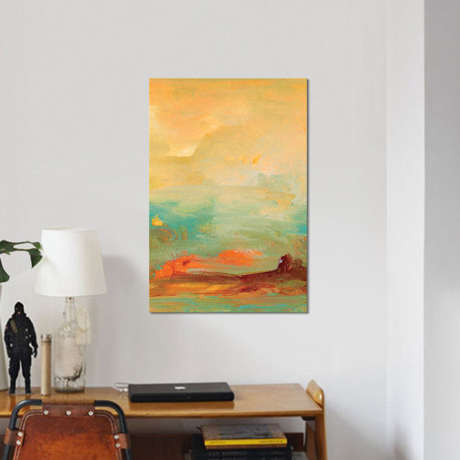 « tropical view ii », reproduction d’art sur toile, H 40 po x l 26 po x P 1,5 po, Papier d'art encadré noir, Pas de tapis