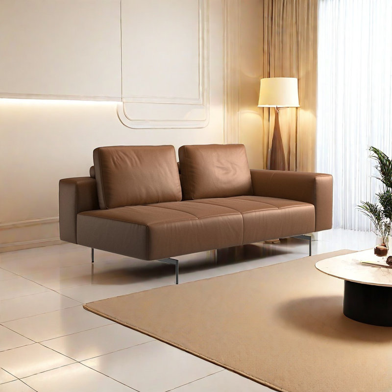 Chaise longue en similicuir lisse