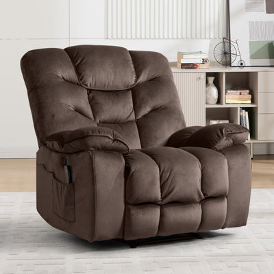 Chayden  40.9" Wide Modern Skin-friendly Microfiber Super Soft Heated Massage Power Recliner Chair with USB Port