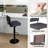 Adjustable Bar Stool, Modern Counter Height Stools, Upholstered Swivel Bar Chairs With Curved Wooden Back, Footrest And Metal Base-150896336