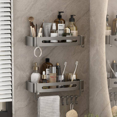 Ljudmila Corner Shower Caddy with Razor Holder Adhesive Shower