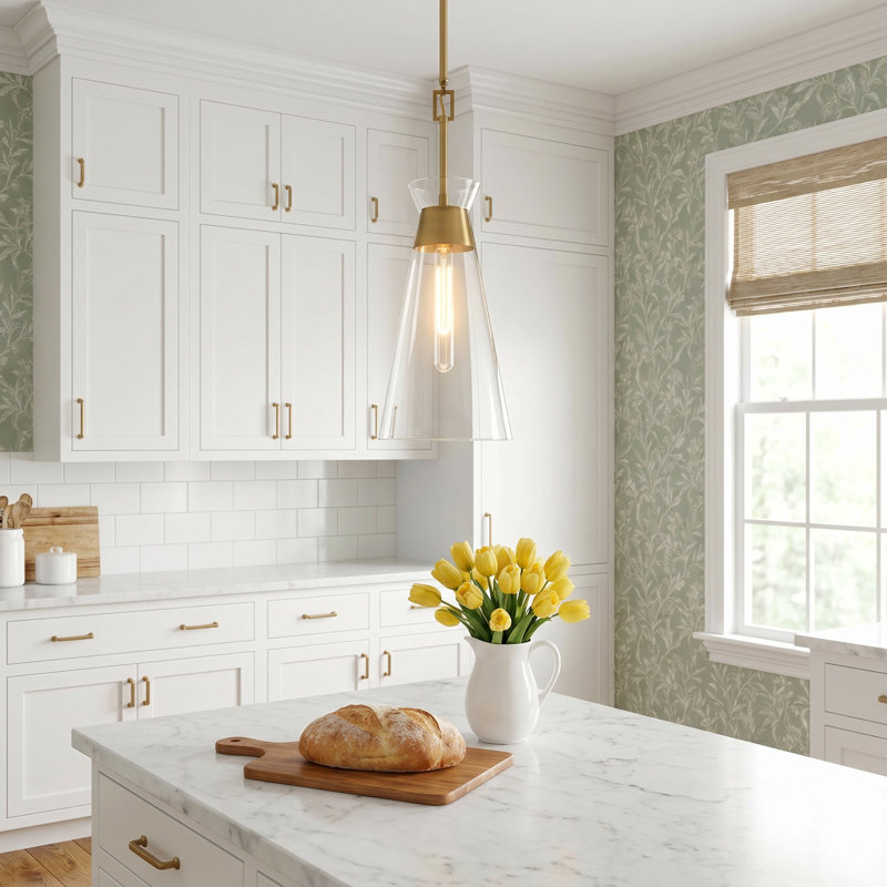 Lakewood 1-Light Pendant in Brass, Brass