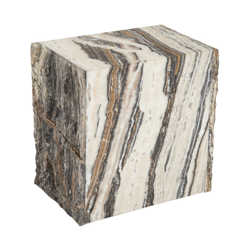 Onyx Polished Stool in Natural/Ivory/Black