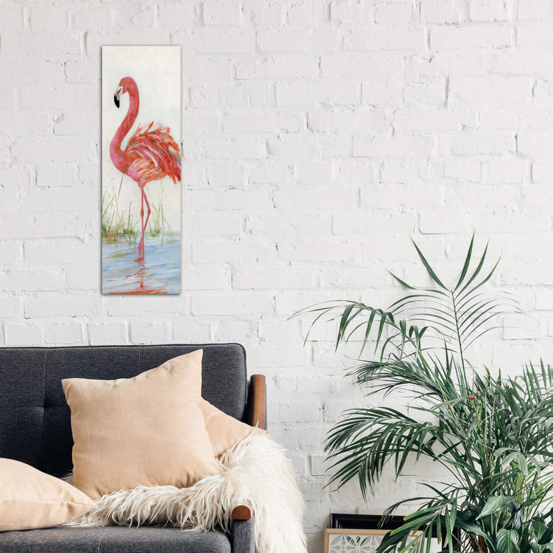 Flamingo II by Sally Swatland - Wrapped Canvas Panoramic Print, 30.48 cm H x 91.44 cm W x 1.91 cm D