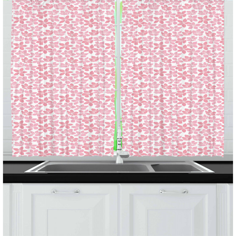 Rideau de cuisine en fleur de cerise