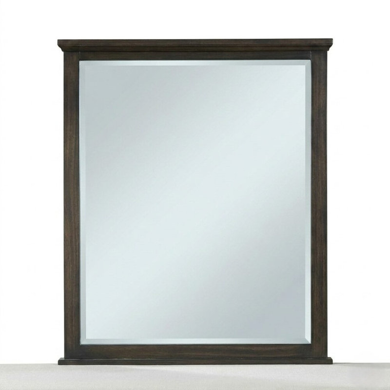 Zenobia Walnut 40 In W X 40 In. H Transitional Square Solid Wood Framed Mirror