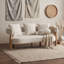 Canapé 3 places en chenille de 194 cm (76,5 po) avec dossier incurvé, coussins et support central.-848489269