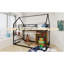 Lit superposé simple au-dessus d'un lit simple en métal / métal robuste robuste / réduction du bruit / barrière de sécurité / pas de sommier tapissier requis, noir-1770028268