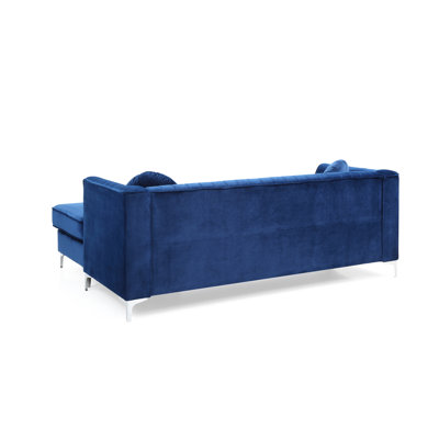 Ballentine Velvet L-Shaped Sectional Reversible