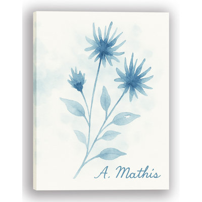Indigo Petal Trio - Wrapped Canvas Print