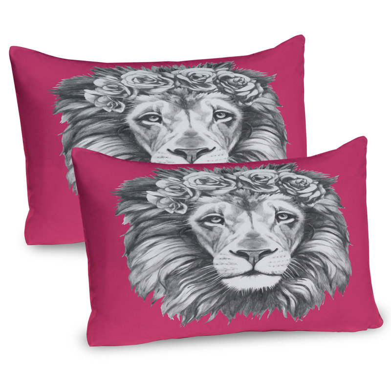Ensemble de 2 taies décoratives Ambesonne Lion, H 20 po x l 36 po