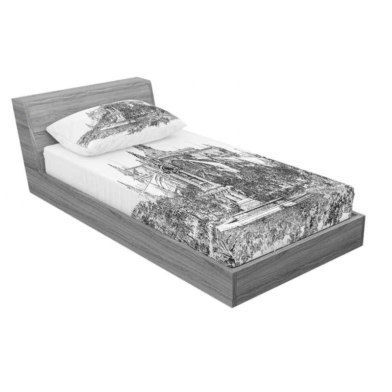 Ensemble de draps Notre Dame, Ensemble de draps pour lit simple avec drap-housse