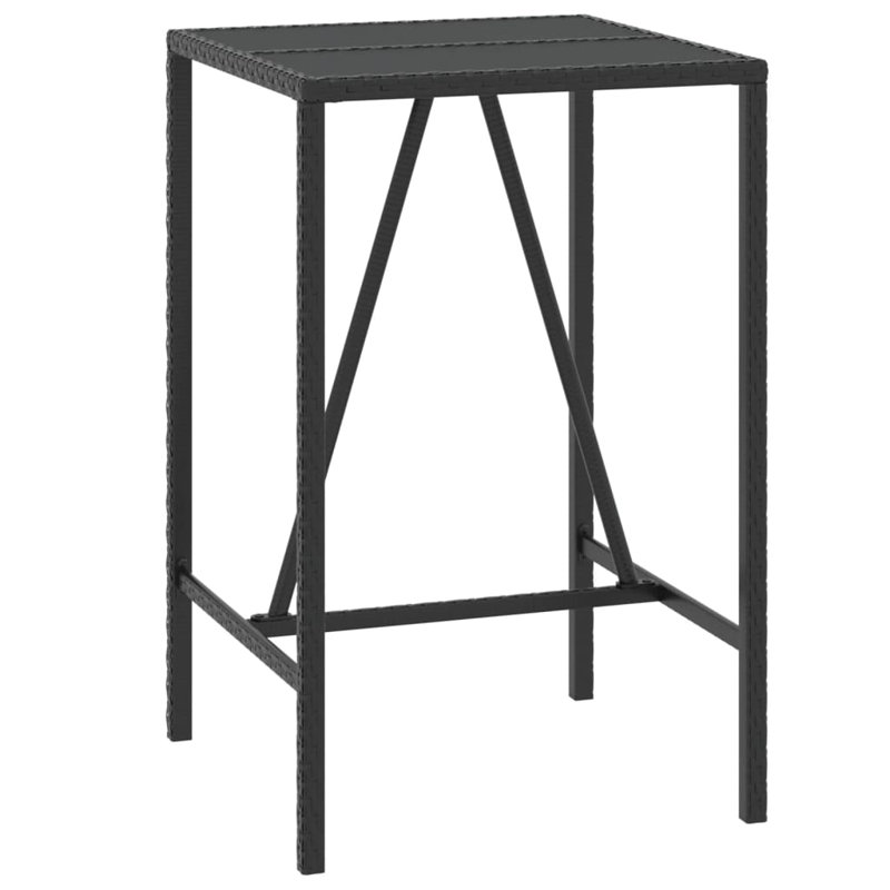 Table de bar d'extérieur Divith, Noir