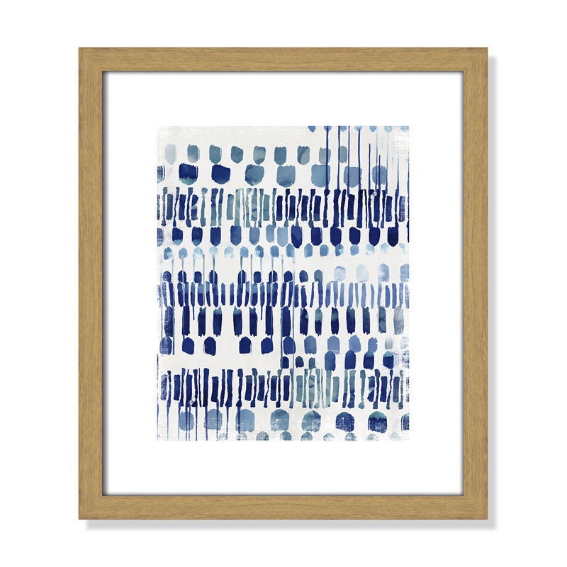 Fynn Continuately I - reproduction d'art, Blanc, Papier avec cadre à grain de bois naturel, H 15 po x l 13 po x P 0,75 po