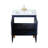 30" Modern Blue Single Bathroom Vanity With Ceramic Sink