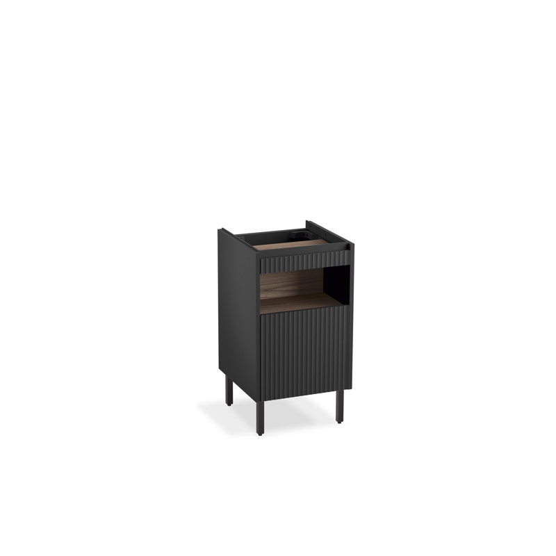 Spacity 16-3/4 In. Wall-Hung Bathroom Vanity Cabinet, Dark Steel
