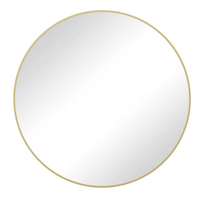  Miroir de salon en métal avec cadre mural rond pour salle de bain et chambre à coucher