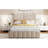 Hydraulic Storage Upholstered Bed - Beige Comfortable Design Elegant Platform With System