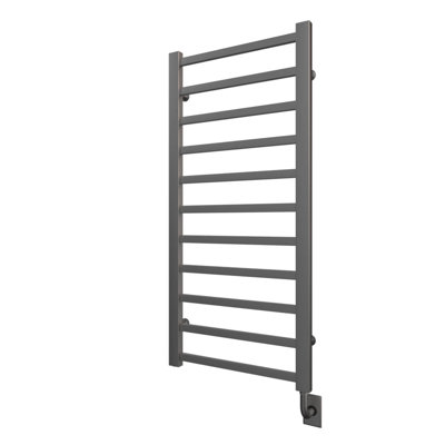 23.5"x50.5" Milano Modern Wall Mounted Electric Hardwired Towel Warmer - Brushed Nickel, Fluid Filled, Flat Panels, Includes Programmable Smart Switch, Lifetime Warranty