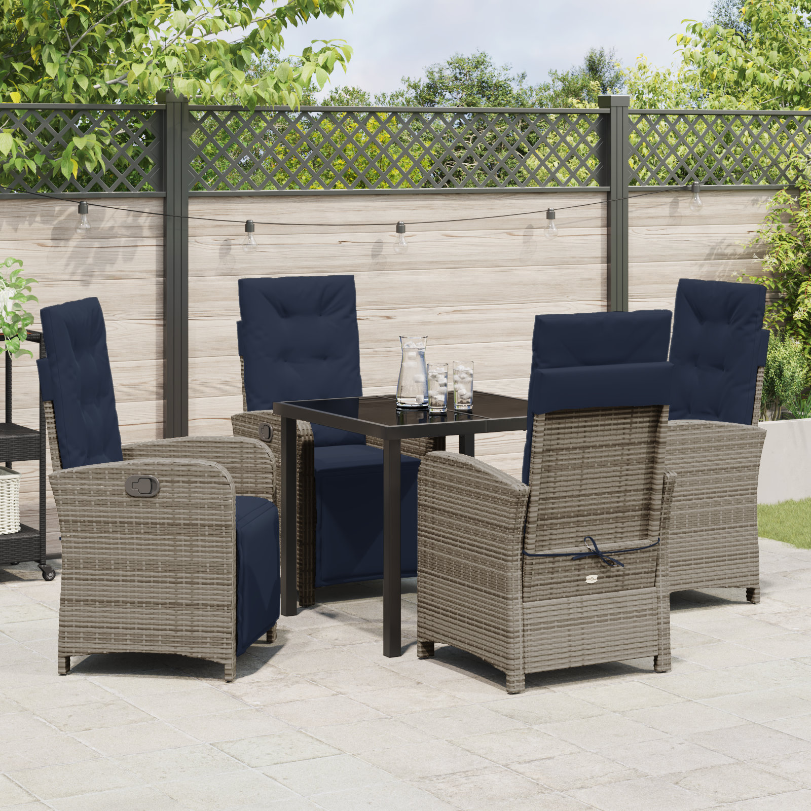Latitude Run 5 Piece Garden Dining Set Poly Rattan | Wayfair.co.uk