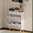Shoe Cabinet with 2 Flip-Up Doors &amp; 2 Drawers, Narrow Freestanding Organizer, 31.5x9.45x41.34 In | Off-White | MDF