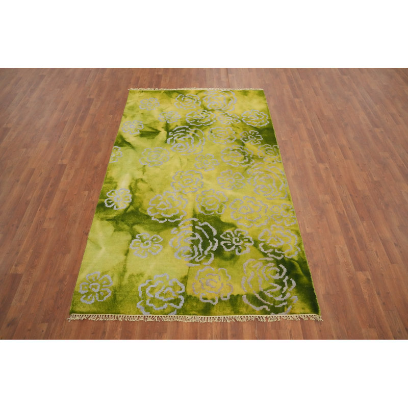 Tapis abstrait moderne fait à la main 5 x 8 po
