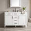Meuble-lavabo de salle de bain avec comptoir en composite, 4 tiroirs, 2 portes à fermeture douce et tablettes réglables-133422849
