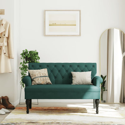 Petite causeuse l 47 po Cioeta, canapé Chesterfield en tissu, canapé 2 places pour le salon