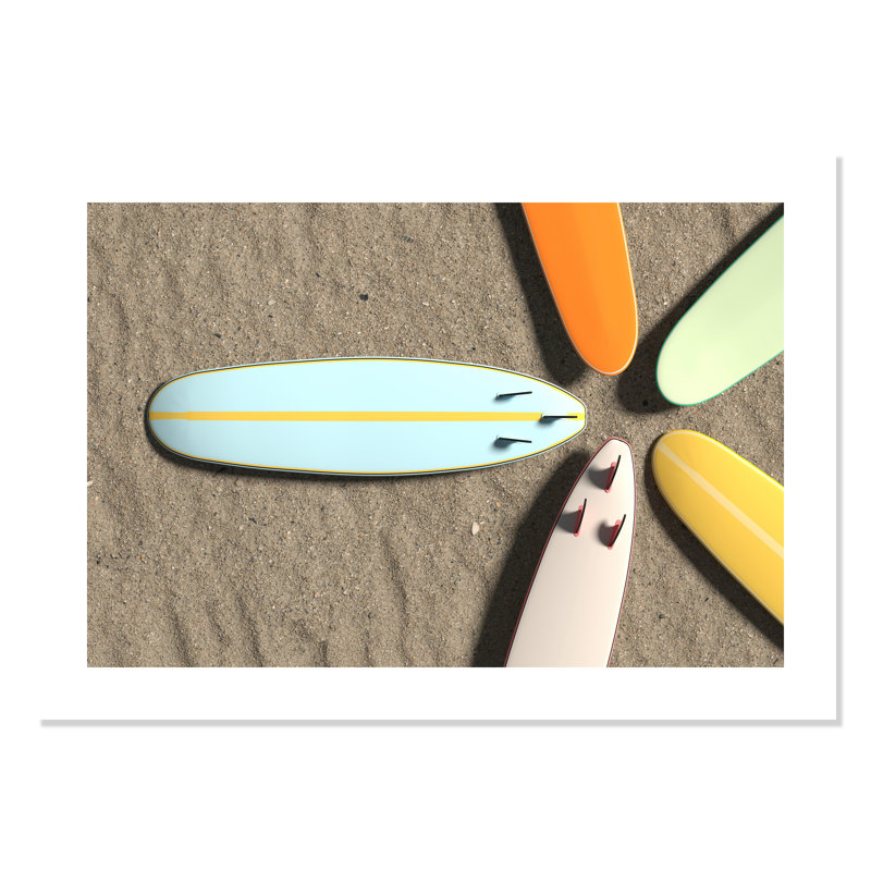 " Surf Circle " by Alexander Mils, Cadre mince en noyer, Pas de tapis, H 25,5 po x l 35,5 po x P 0,75 po