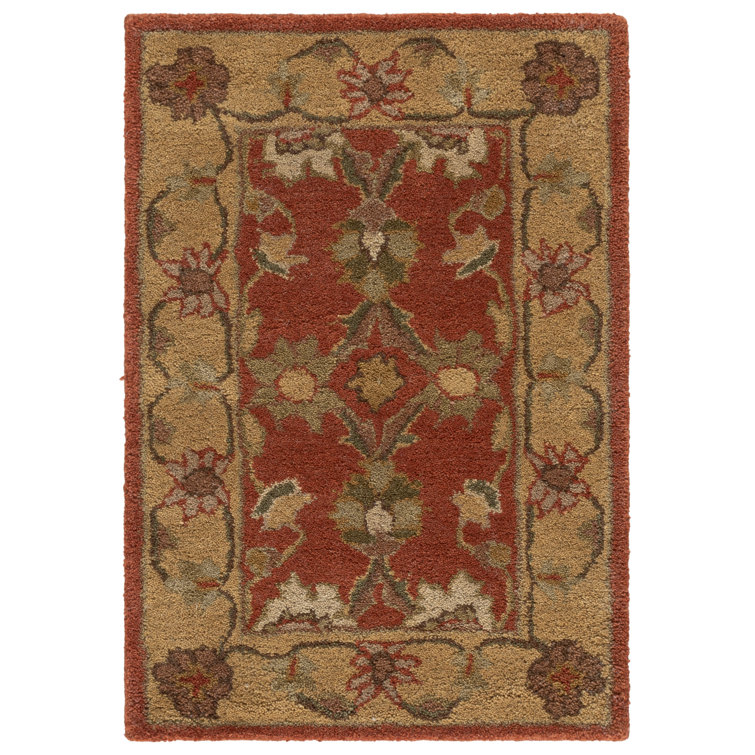 Dunbar Hand Tufted Wool/Cotton/Latex Oriental Rug in Gold/Rust