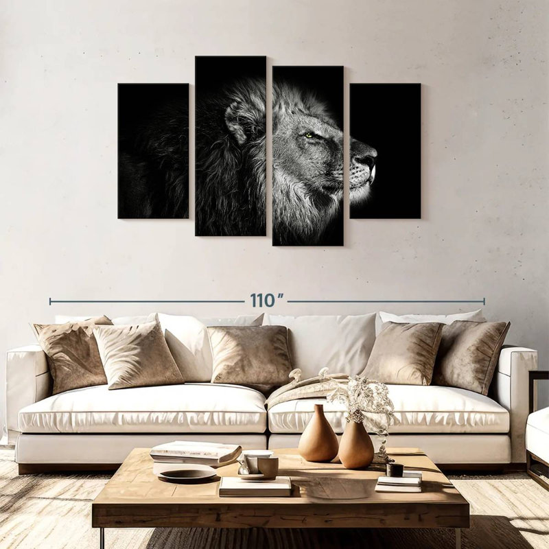 Tête de lion mystérieuse Brampt, H 48 po x l 75 po