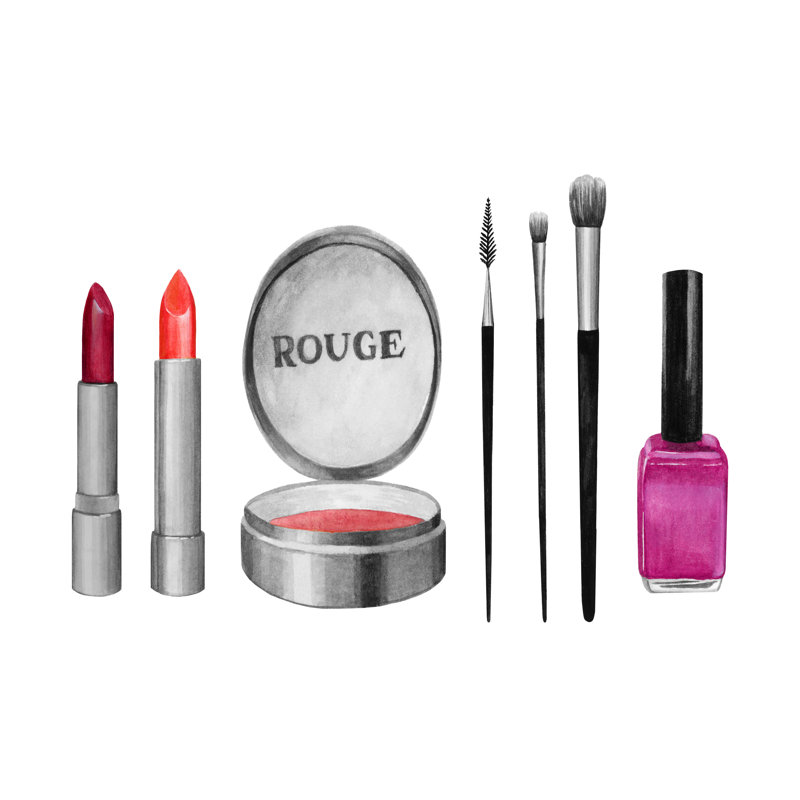 Échantillons de maquillage I, H 24 po x l 36 po x P 1,25 po