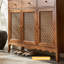 Armoire d'appoint multifonctionnelle en rotin rétro tissé