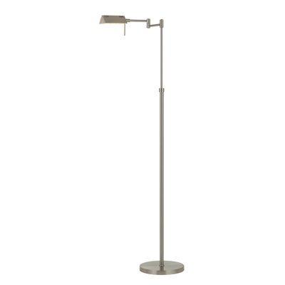 Cal Lighting Clemson Metal LED Pharmacy Swing Arm Floor Lamp 58.5"H With Dimmer