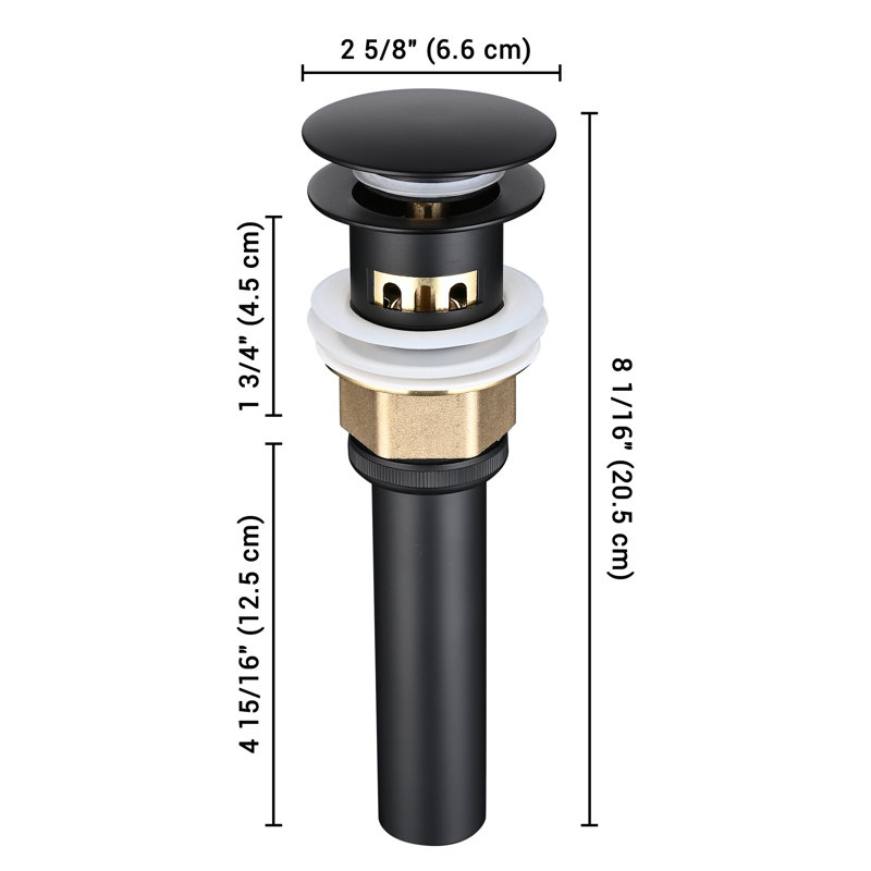 2.6'' W Pop-Up, Black