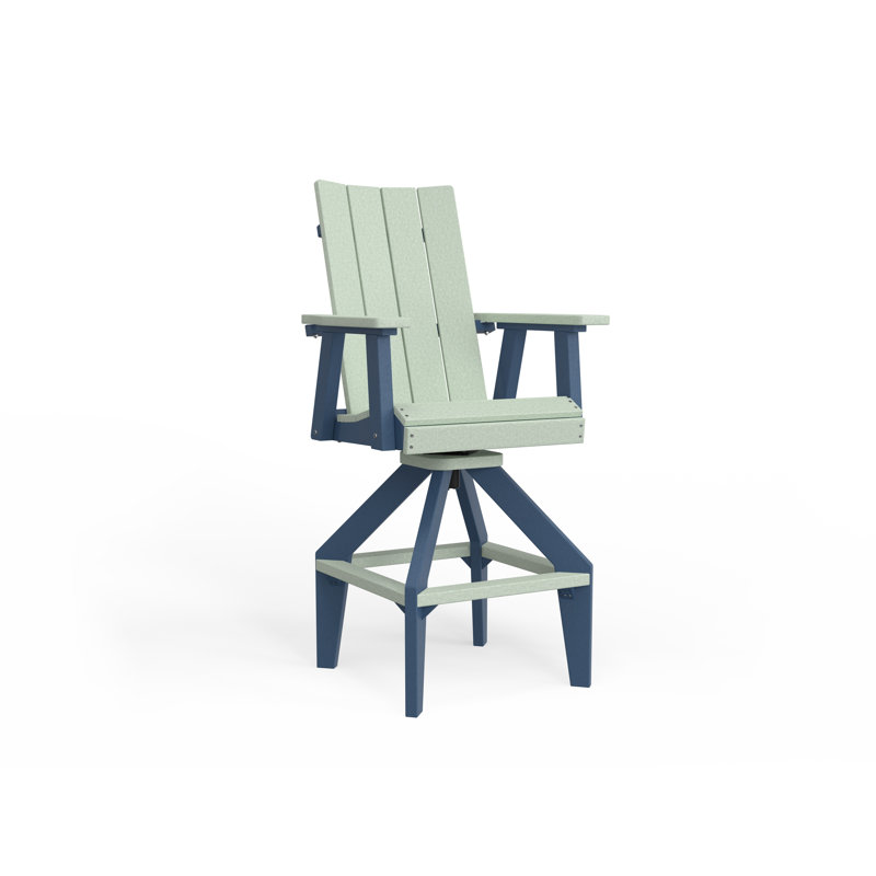 SOL Outdoor Bar Stool, Slate, White