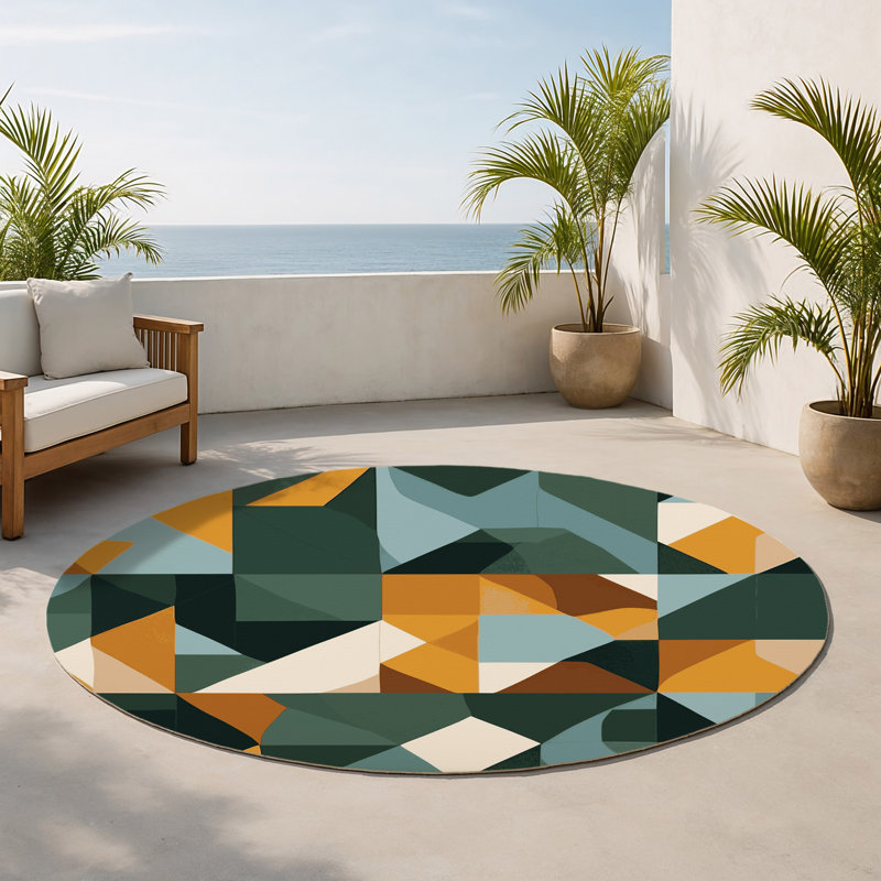 Tapis intérieur et extérieur Fragment Frames, Rond 5 pi