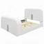 Grand lit Kery avec foyer télé, foyer à DEL, Bluetooth, sherpa blanc Teddy-121085547