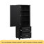 Grande armoire de rangement pour salle de bain, armoire de rangement autoportante avec deux tiroirs et tablette réglable, panneau de fibres à densité moyenne avec finition peinte, noir-901230110