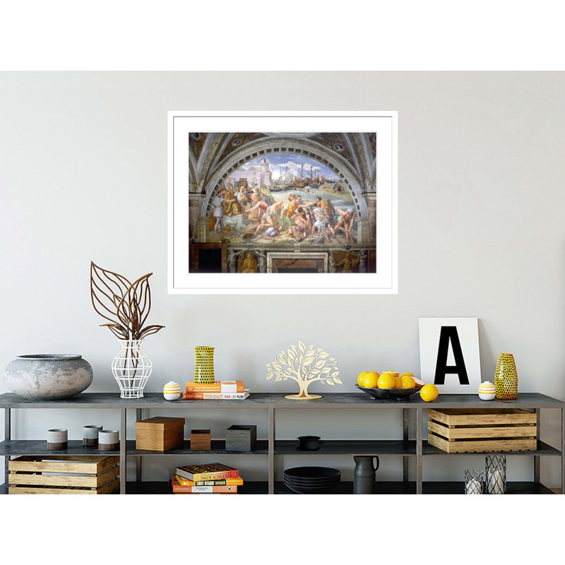 La Bataille d'Ostie par Raphael - Impression Giclée sur cadre, H 33 po x l 41,5 po