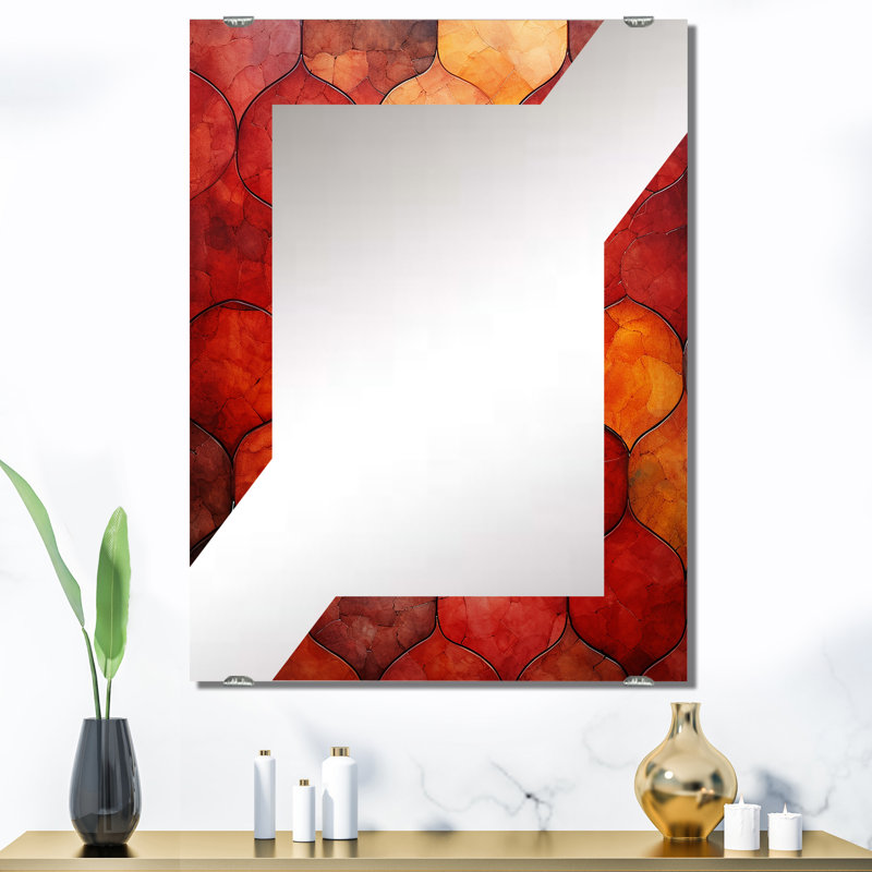 Décoration murale Khazi - Miroir à carreaux abstraits, 40 po x 30 po