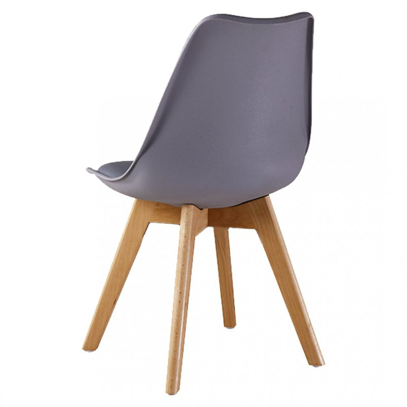 Todmorden 2 Person Dining set - a Round Plastic Dining Table with Wooden Legs and a Set of 2 Faux Leather Cushion Padded Dining Chairs for Dining Room - Modern Dining Table Set