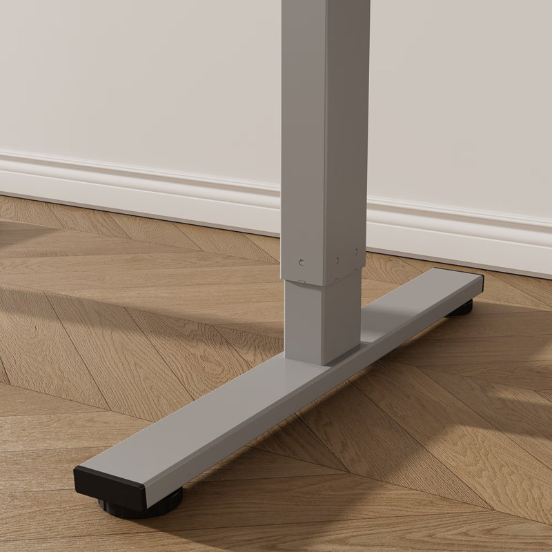 Bureau électrique à hauteur ajustable avec plateau deux pièces, H 46,4 po x l 47,24 po x P 23,62 po, Érable / gris