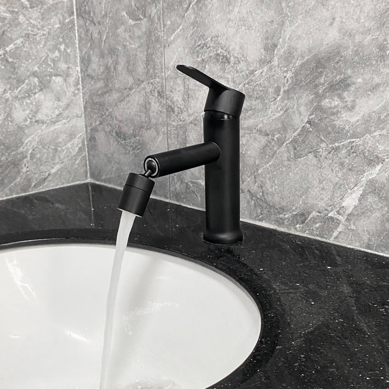 Matte Black Bathroom Faucet For Sink - Stainless Steel Single Handle Vanity Basin Tap With Corrosion Treatment And Steady Water Jet Aerator Modern In Rust- Finish Calm
