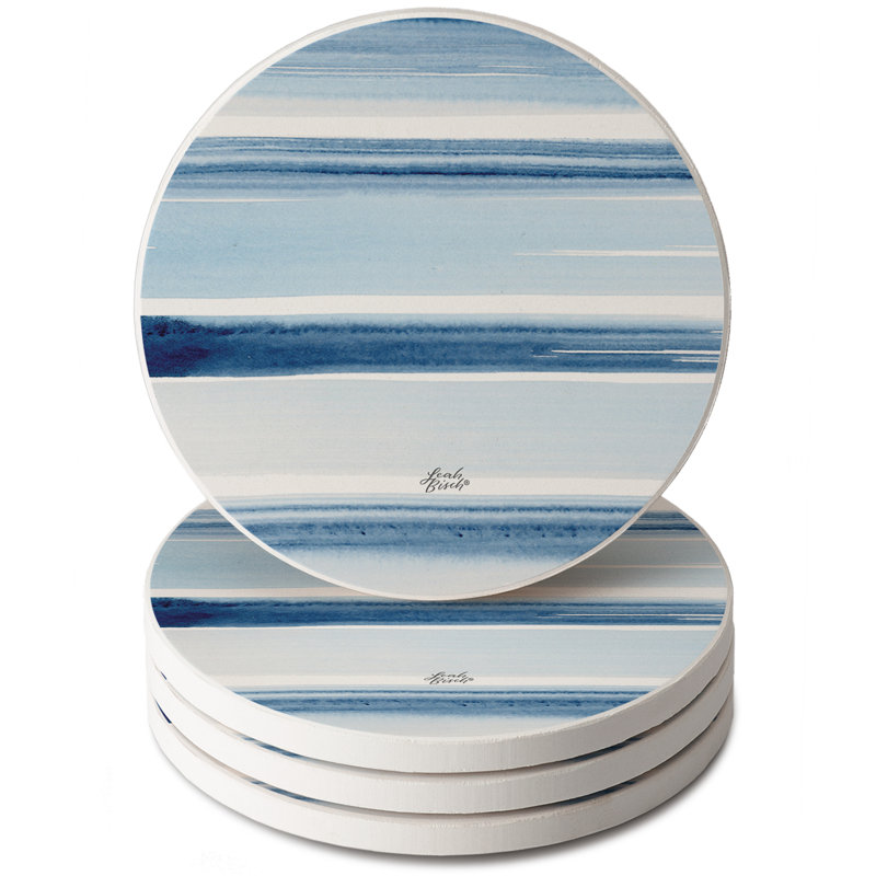 Ensemble de 4 sous-verres ronds en pierre Thirstystone