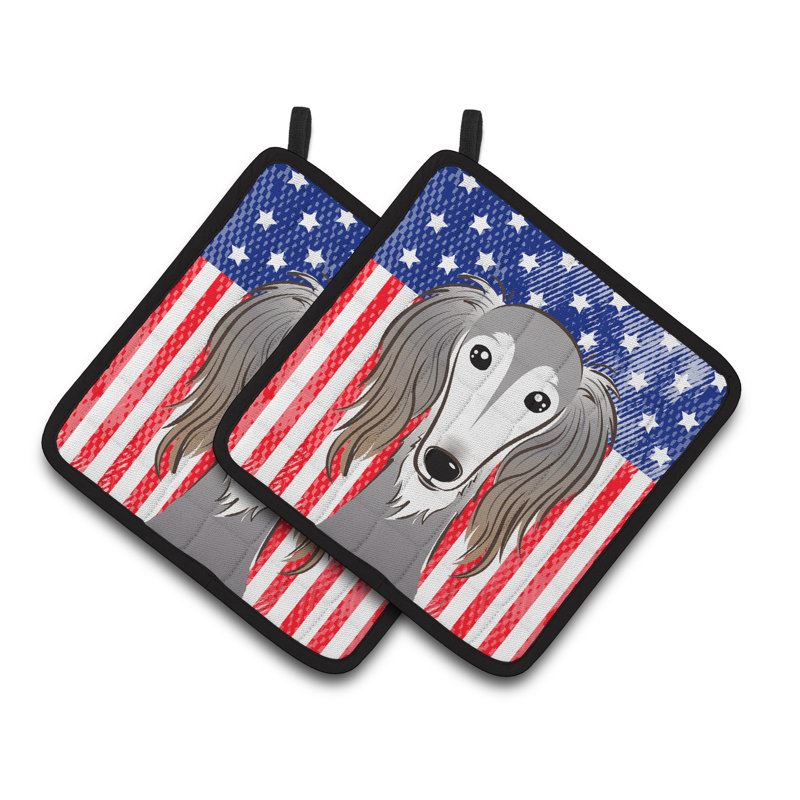 Cuisinier poignée pour trésors et saluki caroline American Flag