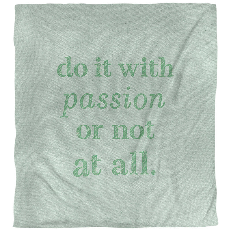 Housse de couette simple avec citation inspiration passion, Housse de couette pour grand lit, Vert
