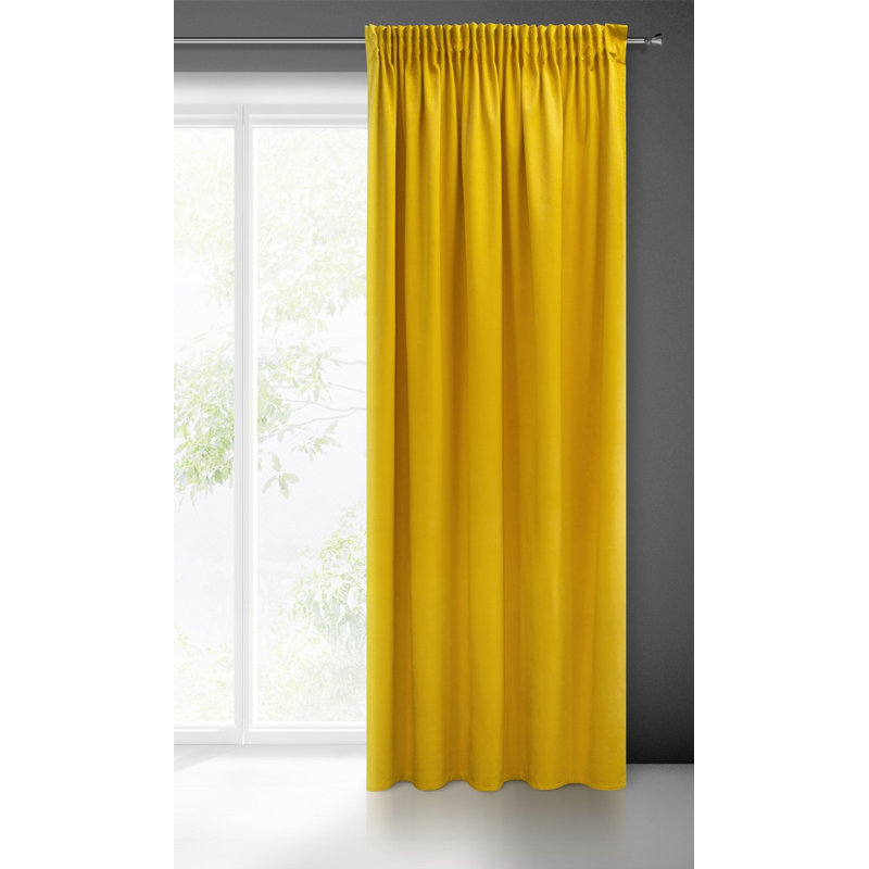 Slot Top Blackout Thermal Single Curtain, Mustard