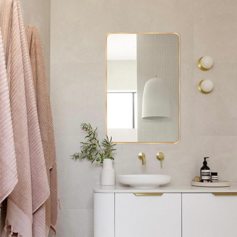 Miroir mural Viridiana, Or brossé, 36 po x 24 po