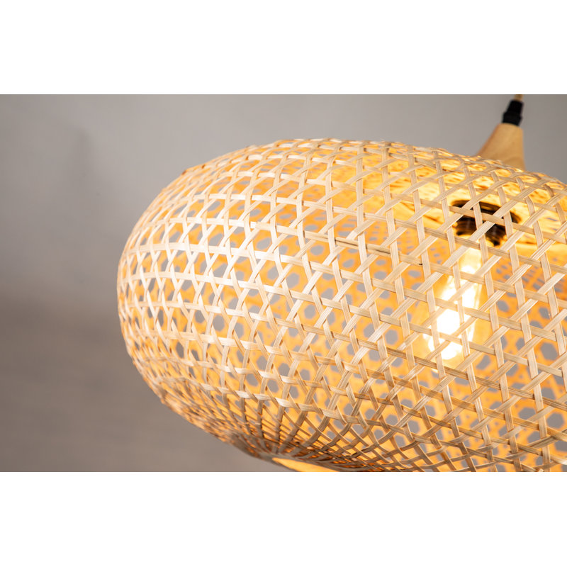 Luminaire suspendu en rotin naturel 1 lumière